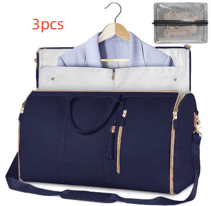 Large Capacity Waterproof Travel Duffle Bag – Women's Folding Suit Handbag with Multi-Functional Totes for Leisure & Travel