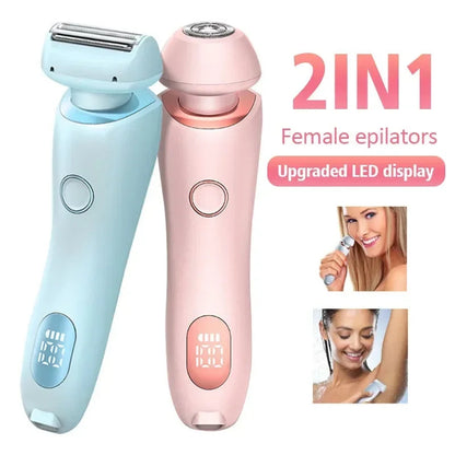 2-In-1 Hair Removal Epilator USB Rechargeable Women’s Razor – Gentle Electric Trimmer for Face, Bikini, Legs & Armpits