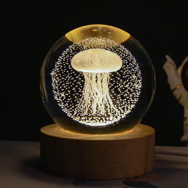 Luminous Starry Sky 3D Crystal Ball Night Lamp – Planets & Moon Projection, Creative Gift for Home Ambiance