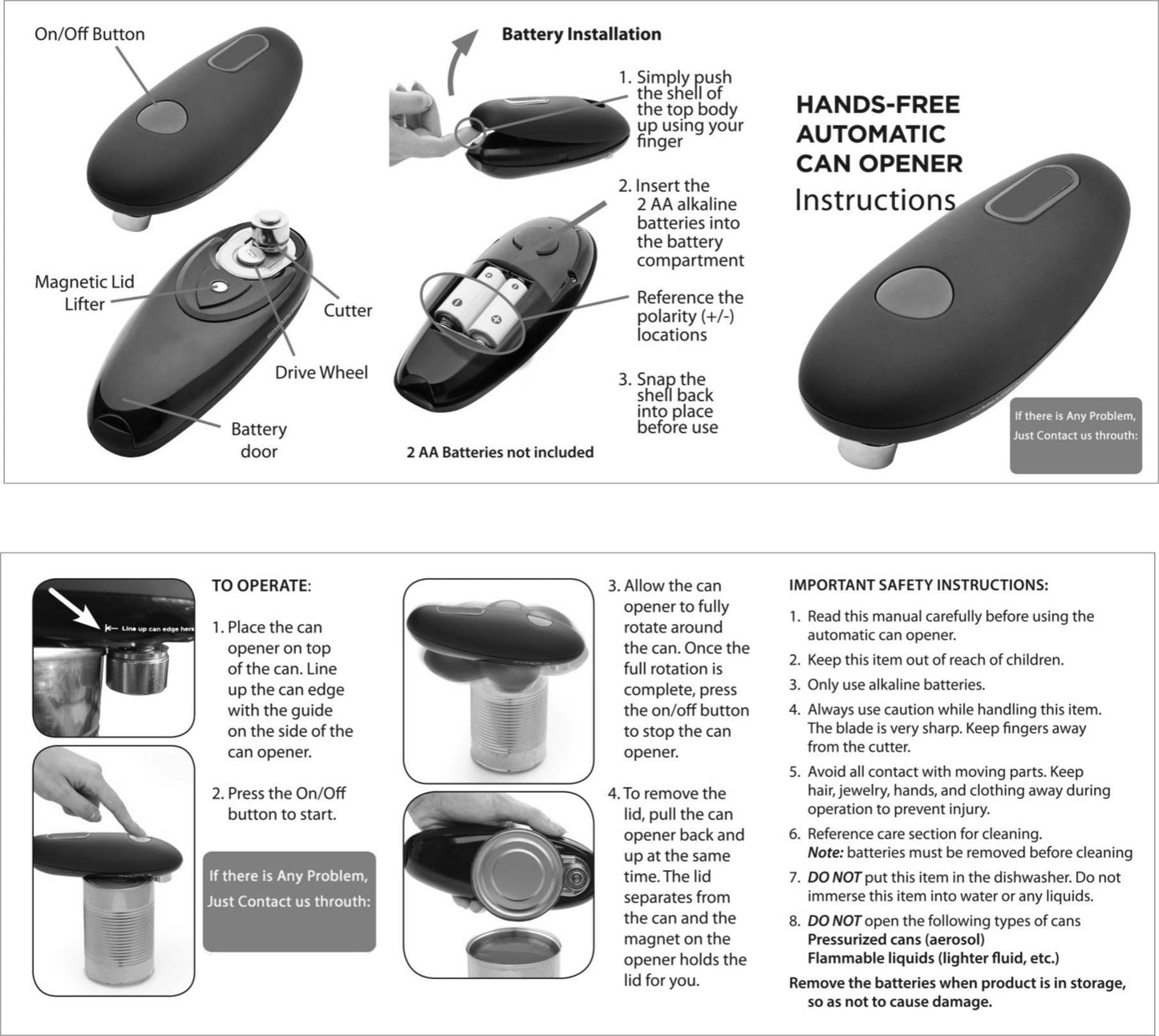 Electric Can Opener - One-Touch Automatic Jar and Bottle Opening Tool for Easy Kitchen Use