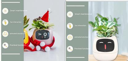 Smart AI Planter – Interactive Self-Watering Plant Pot with Sensors & LED Display | Fun Digital Pet for Home & Office