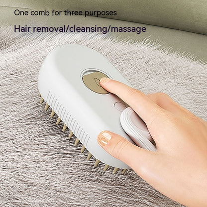 3-in-1 Electric Steam Pet Brush – Cat & Dog Grooming Comb with Massage & Hair Removal