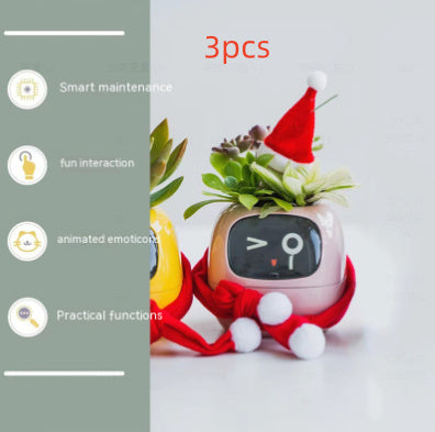 Smart AI Planter – Interactive Self-Watering Plant Pot with Sensors & LED Display | Fun Digital Pet for Home & Office