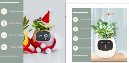 Smart AI Planter – Interactive Self-Watering Plant Pot with Sensors & LED Display | Fun Digital Pet for Home & Office