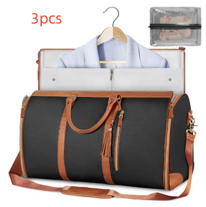 Large Capacity Waterproof Travel Duffle Bag – Women's Folding Suit Handbag with Multi-Functional Totes for Leisure & Travel