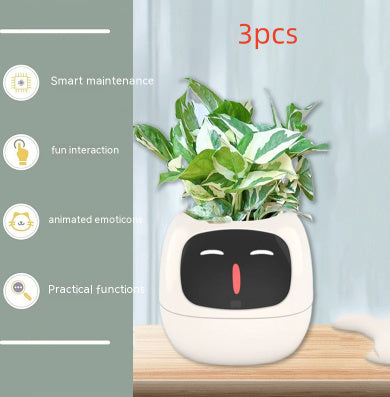 Smart AI Planter – Interactive Self-Watering Plant Pot with Sensors & LED Display | Fun Digital Pet for Home & Office