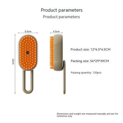 3-in-1 Electric Steam Pet Brush – Cat & Dog Grooming Comb with Massage & Hair Removal