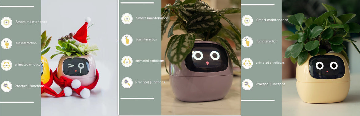 Smart AI Planter – Interactive Self-Watering Plant Pot with Sensors & LED Display | Fun Digital Pet for Home & Office