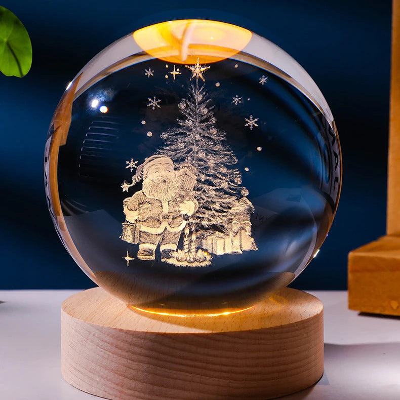 Luminous Starry Sky 3D Crystal Ball Night Lamp – Planets & Moon Projection, Creative Gift for Home Ambiance