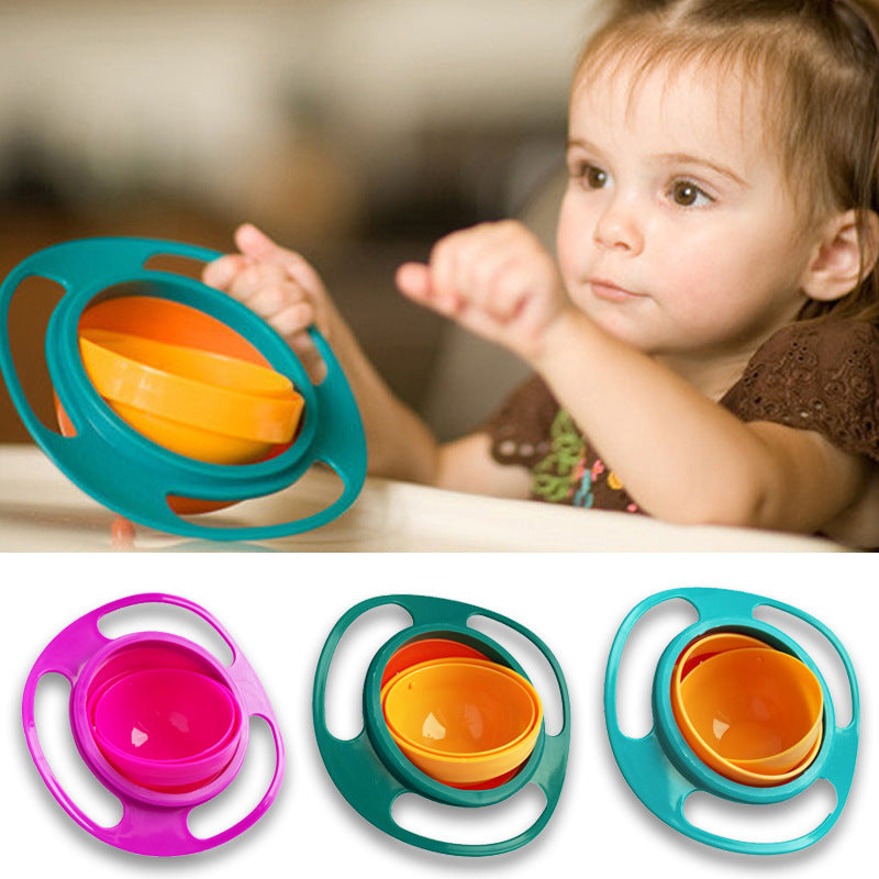 360° Rotating Spill-Proof Baby Bowl – Creative & Durable Dinnerware for Toddlers, Dishwasher Safe, Eco-Friendly